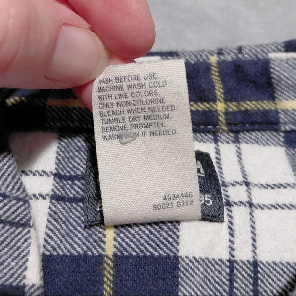 OshKosh B'Gosh Blue & White Plaid Flannel Button Up Shirt